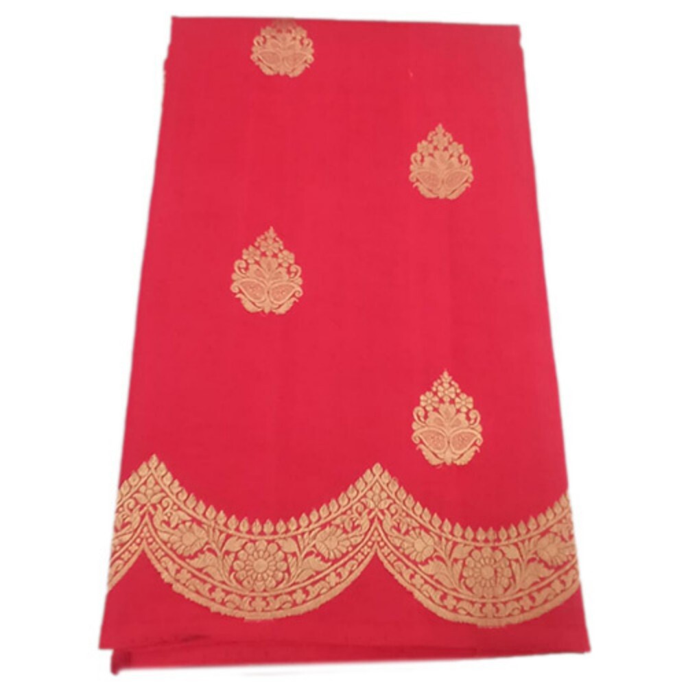 Pure Banarsi Red Katan Silk Saree - Feature: High Quality