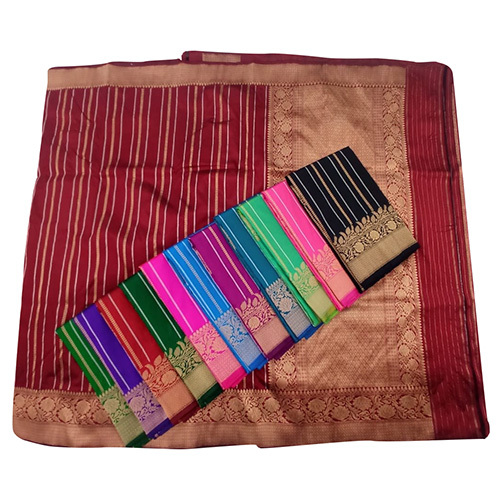 Designer Banarsi Katan Silk Saree - Color: Multicolor