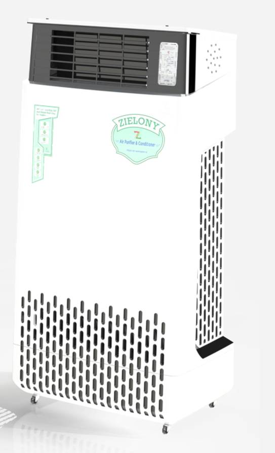 Zielony Air Purifier & Conditioner | Hot & Cool Air | No Filter Replacement | Eliminates PM (1-100), CO2, CO, NO2, SO2, NH3, TVOCs and Other Harmful Gases | 1 Year On-site Warranty