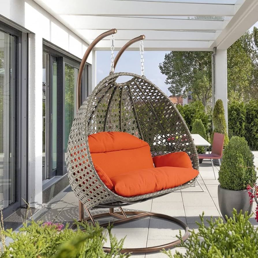 Spyder Craft Double Seater Hammock Swing Chair With Stand And Cushion - Color: Brown