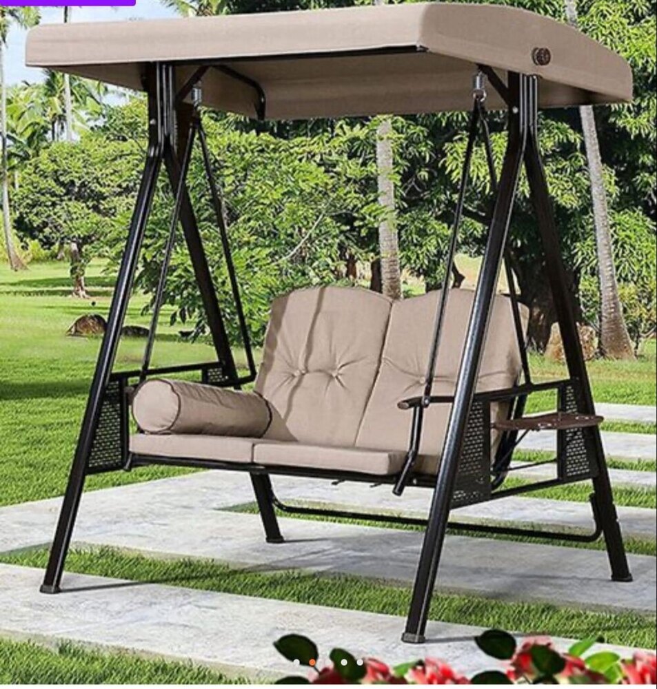 Iron Modern Garden Swing - Color: Black