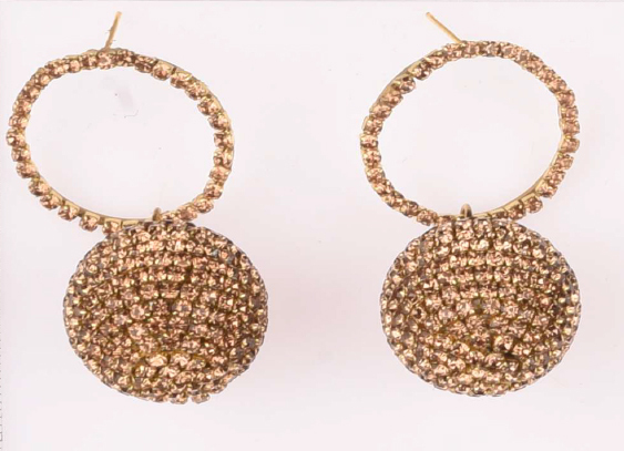Golden Disco Earring With Saturn Rings - Gender: Women