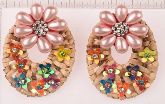 Spring Bloom Oval Earrings - Color: Multicolor