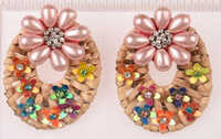 Spring Bloom Oval Earrings - Color: Multicolor