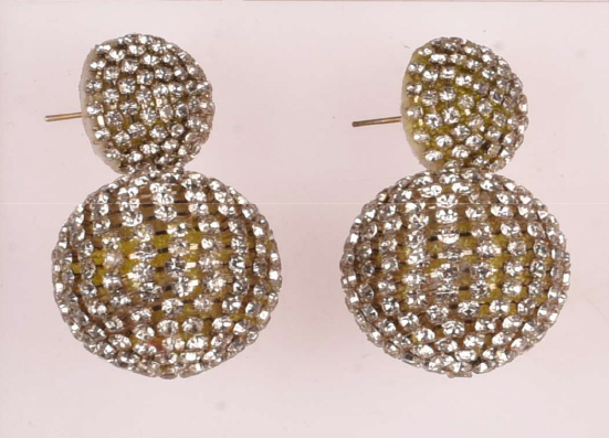 Double Sphere Pave Drop Earrings - Gender: Women