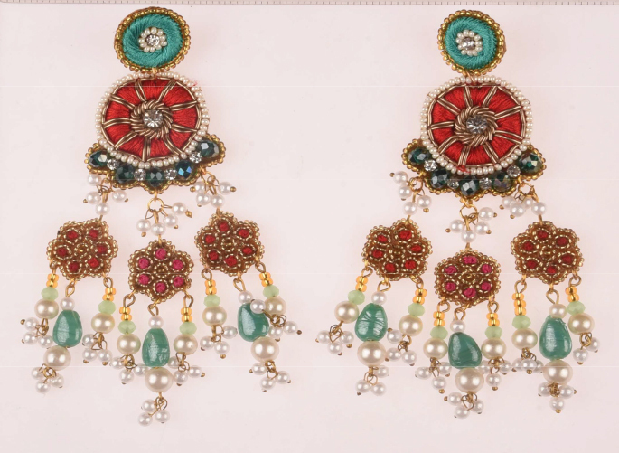 Handmade Rani Haar Dangles Earrings - Color: Multicolor