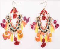 Multicolor Beaded Chandelier Earrings