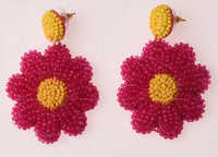 Rani Pink Floral Dangle Earrings