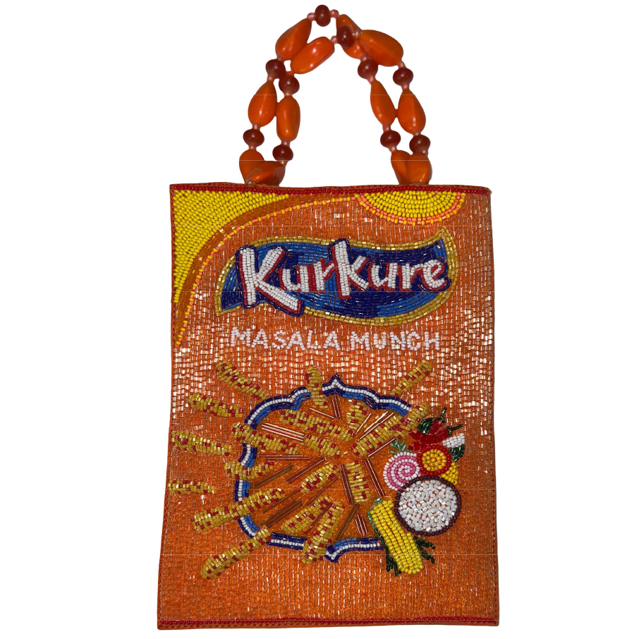 Handmade Orange Kurkure Bag - Color: Multicolor
