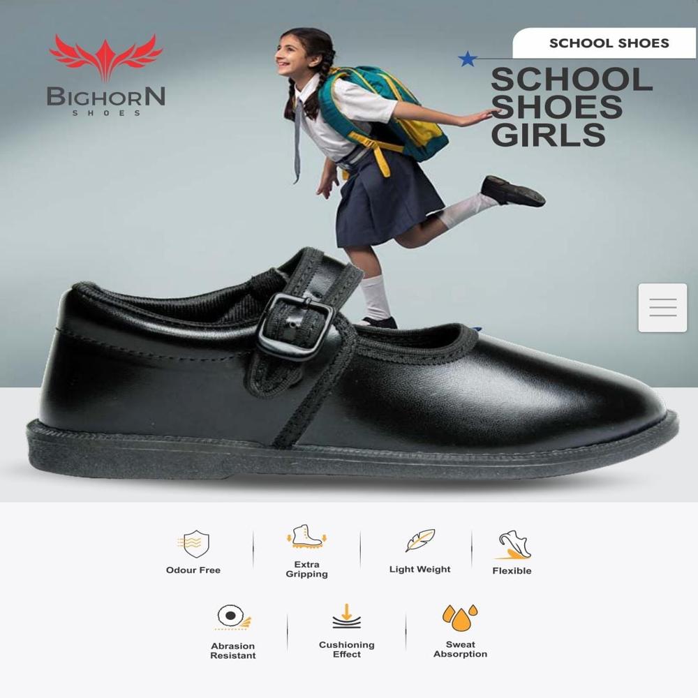 Liberty Bighorn Girl School Shoes - Color: Black