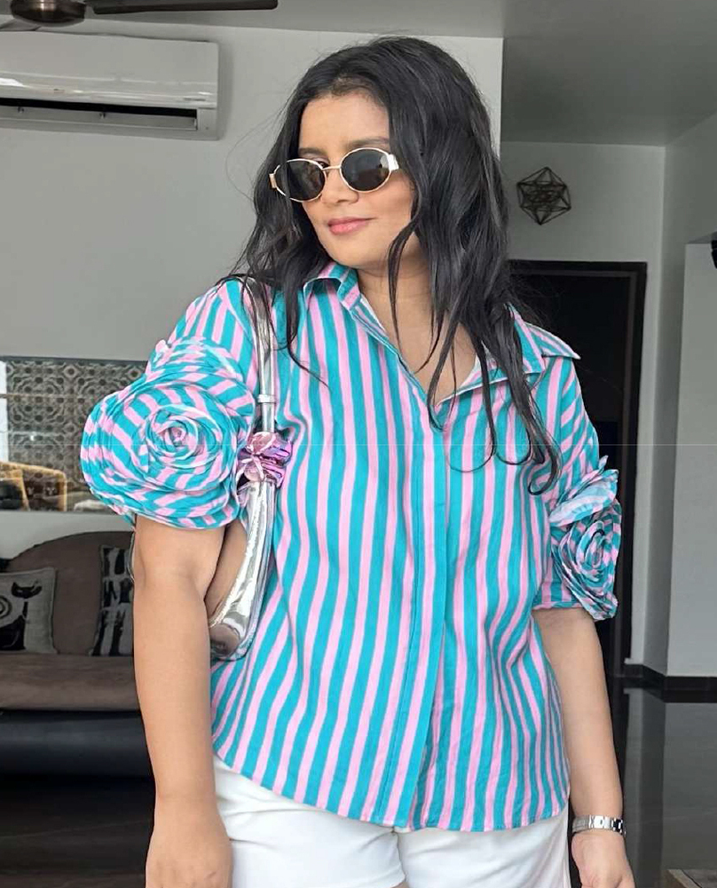 Handmade Flower On My Sleeves Shirt - Age Group: Adult