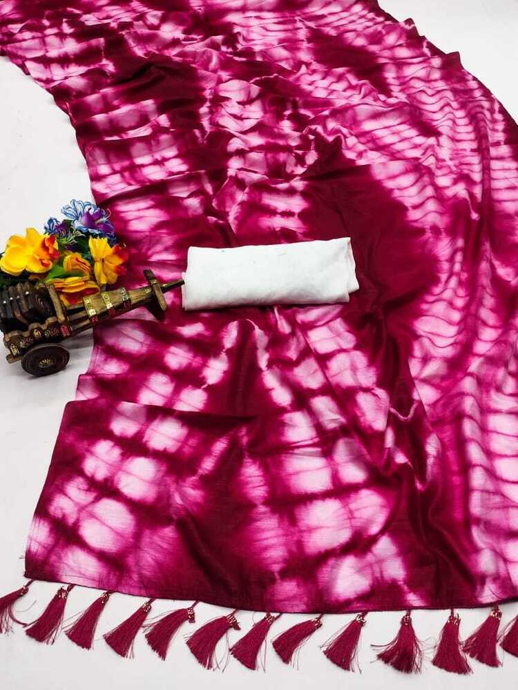 New Soft Chanderi Saree - Bust Size: 44 Inch (In)