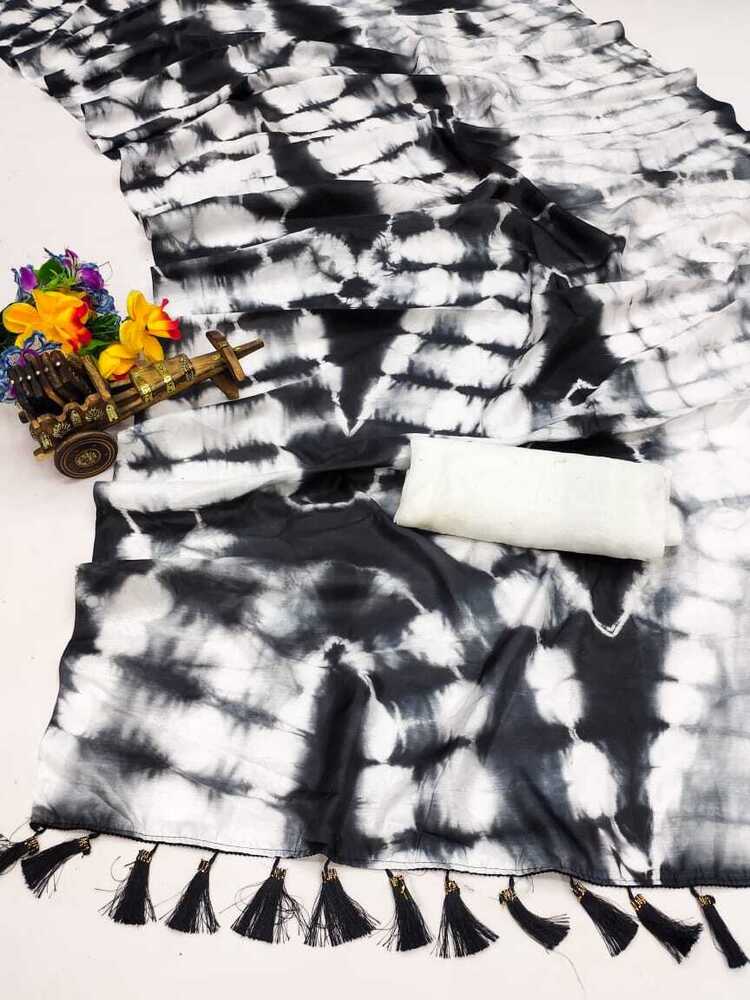 New Soft Chanderi Saree - Bust Size: 44 Inch (In)