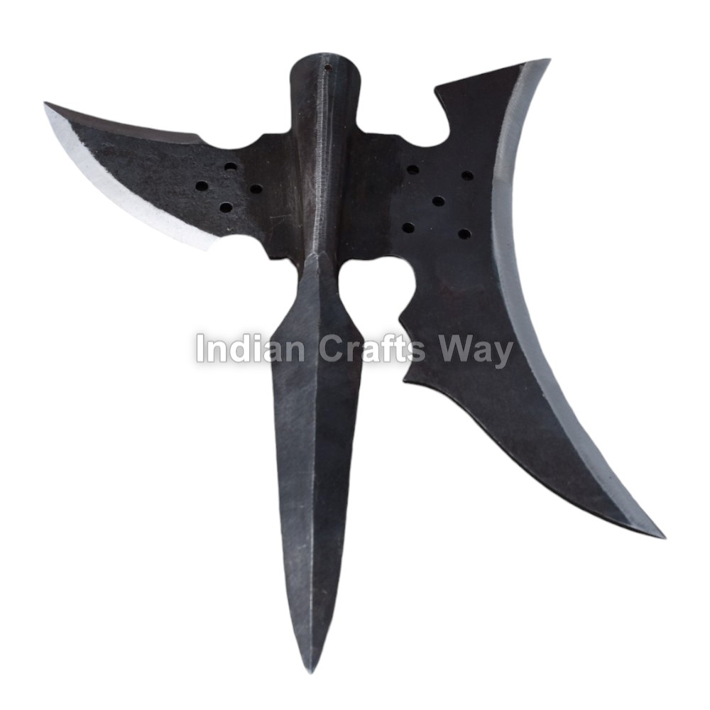 Hand Forged Medieval Antique Iron Helberd - Color: Black
