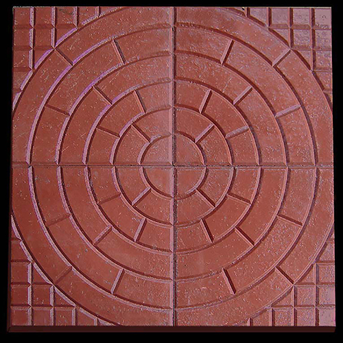 Circle Chequered Tiles - Color: Red
