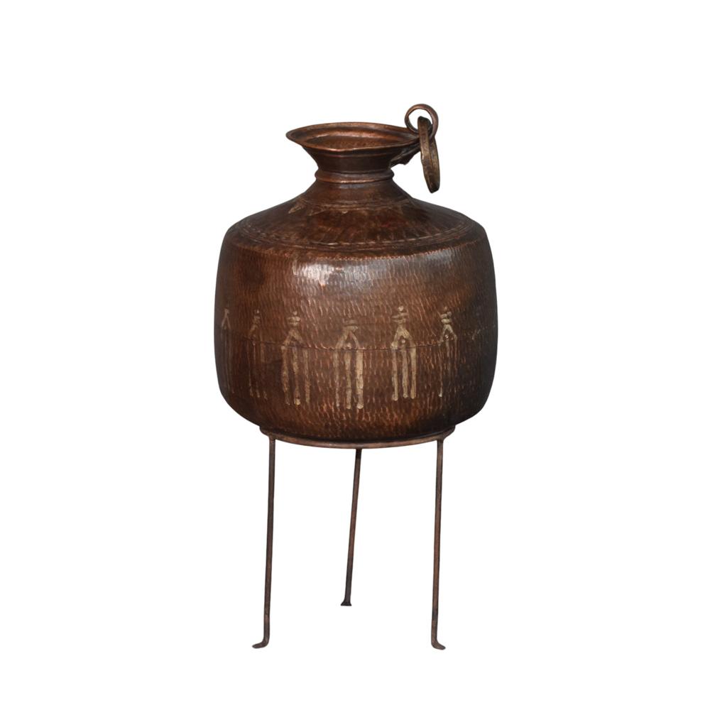 Antique Copper Nepali Pot - Brand Name: Himalayan Art