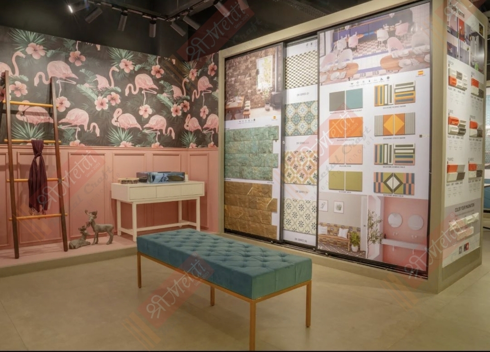 Vertical Single Side Slider Tiles Display Stand