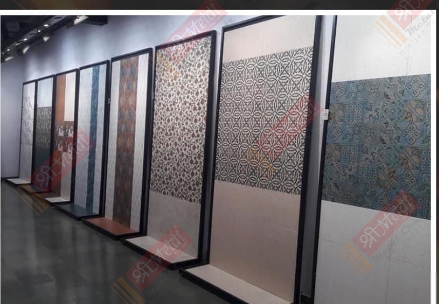 Wall T Panel Tile Display Stand - Color: Black