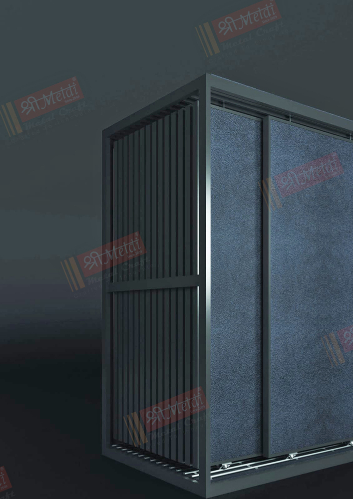 Both Side Slider Tiles Display Stand - Color: Silver