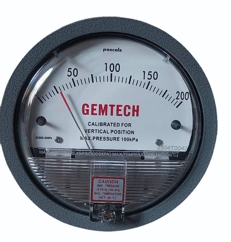 GEMTECH Differential Pressure Gauge Distributor For Baghola Palwal
