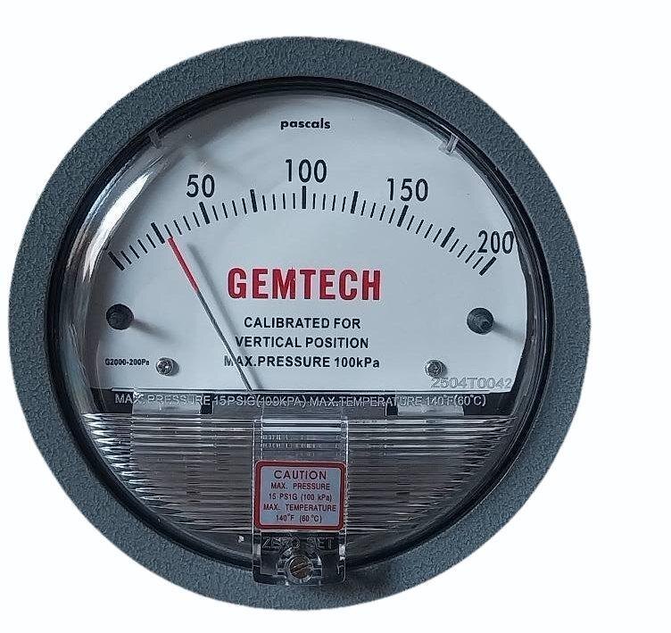 GEMTECH Differential Pressure Gauge Distributor For Baghola Palwal