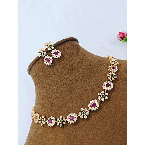 2 Gram Gold Plated Necklace Set - Color: Golden