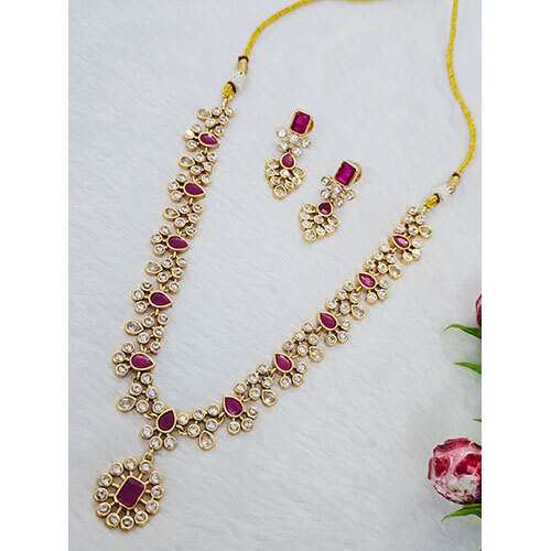 2 Gram Gold Plated Necklace Set - Color: Golden
