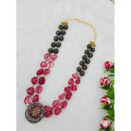 Antique Victorian Fusion Necklace - Color: Multicolor