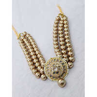 Kundan On Silver With Shell Pearl Necklace - Color: Multicolor
