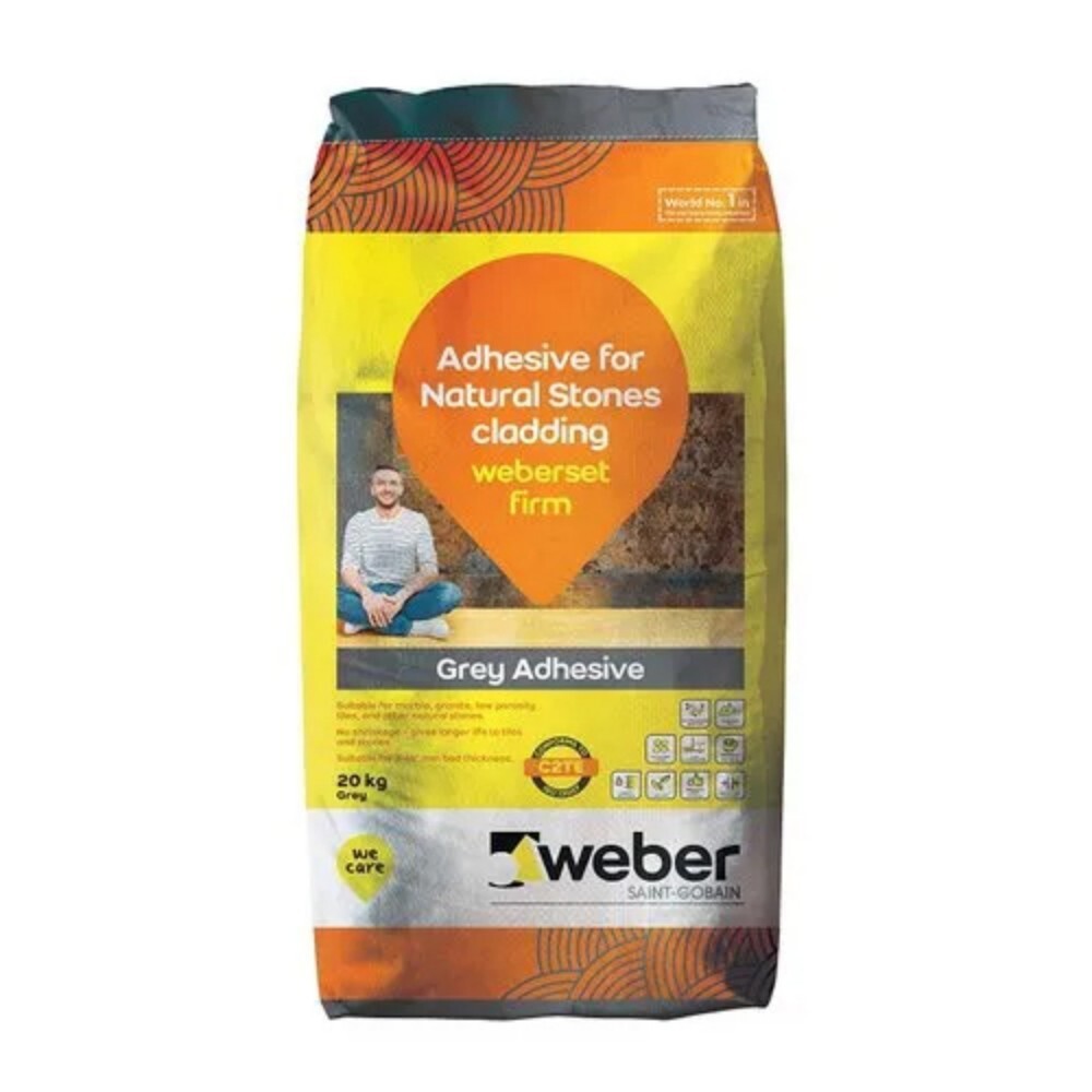 Weber Set Firm Tile Adhesive - Color: Grey/white