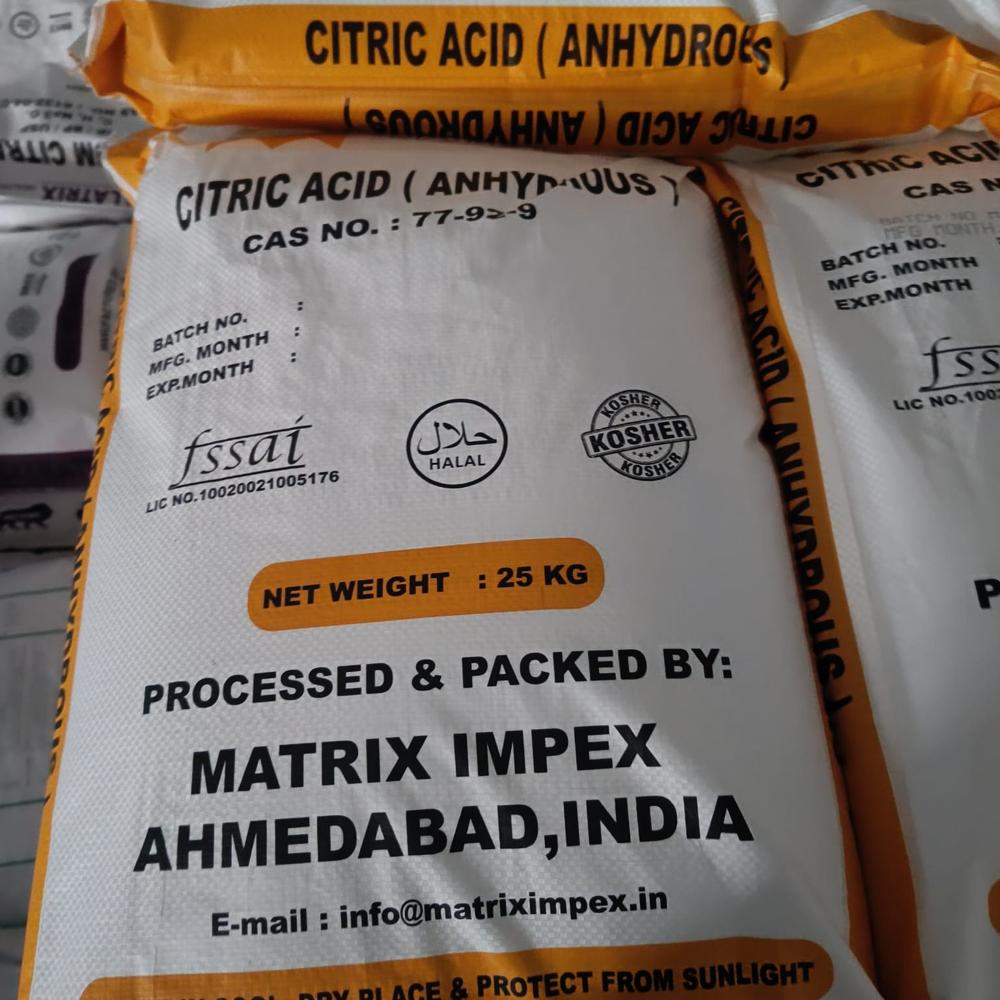 Citric Acid Anhydrous - Application: Food Flavor