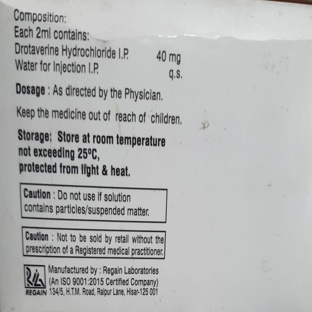 Drotaverine Hydrochloride Inj - Drug Type: Injection