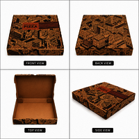 Printed Duplex Corrugated Pizza Box - Coating Type: Customized