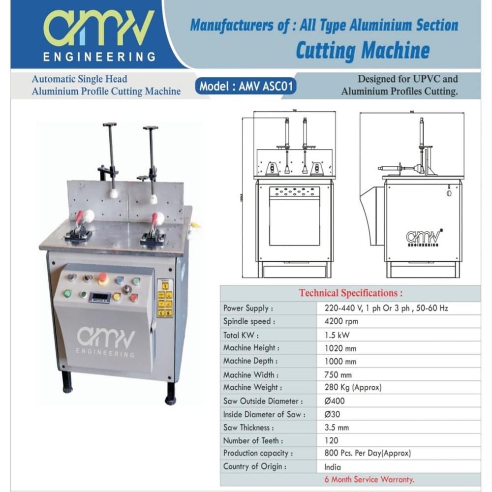 Manual aluminium section cutting machine