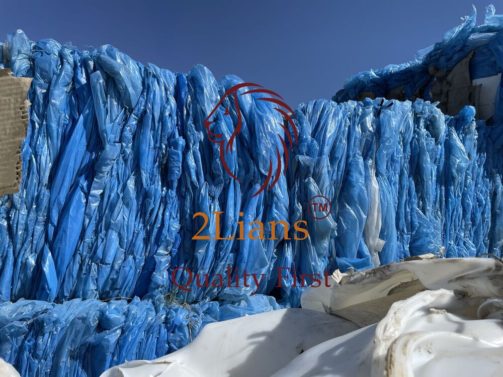 LDPE film on bales 70% clear/ 30% mixed clear & blue scrap