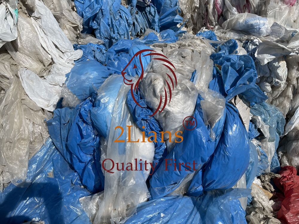 LDPE film on bales 70% clear/ 30% mixed clear & blue scrap