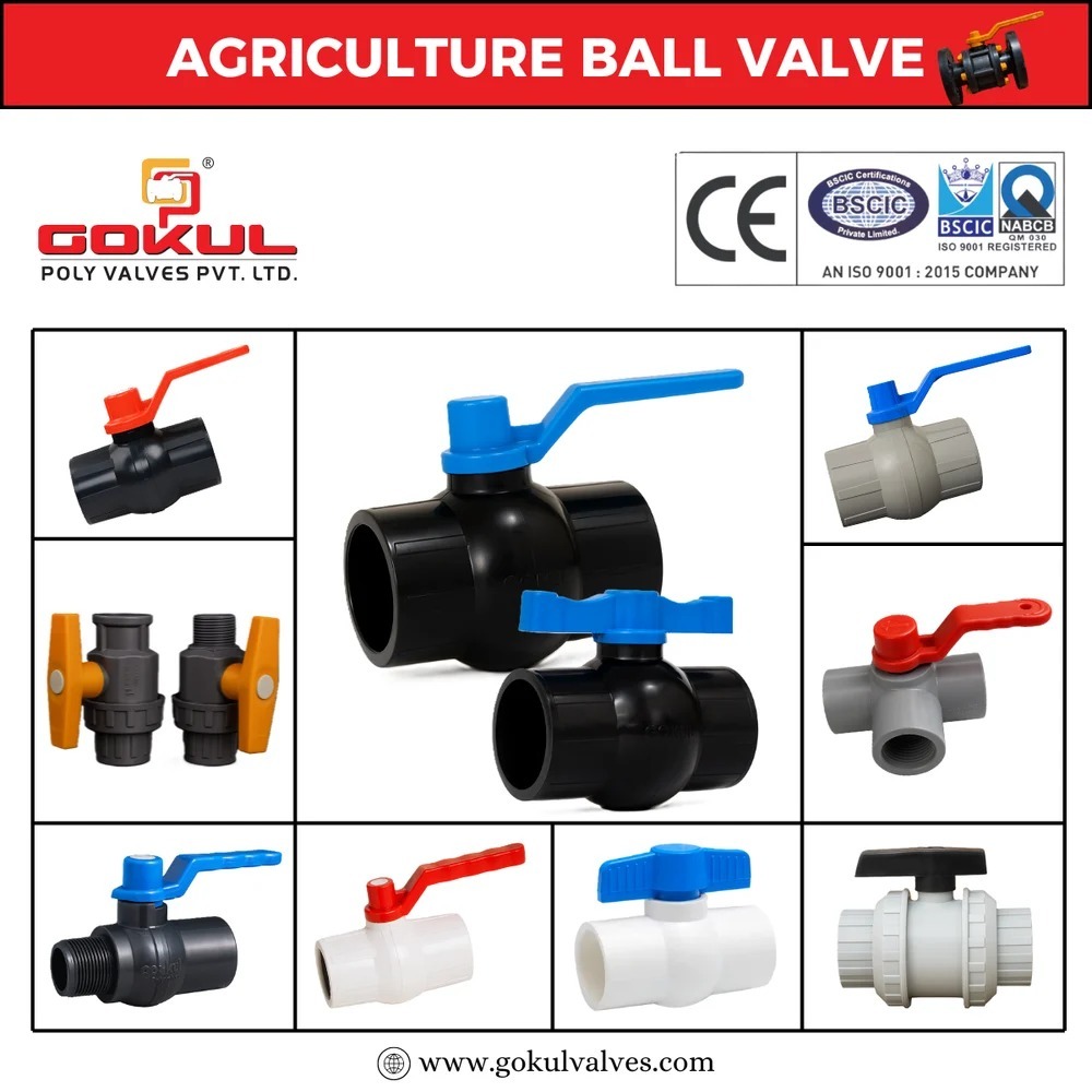 PVC PP Solid Grey Long Handle Ball Valve
