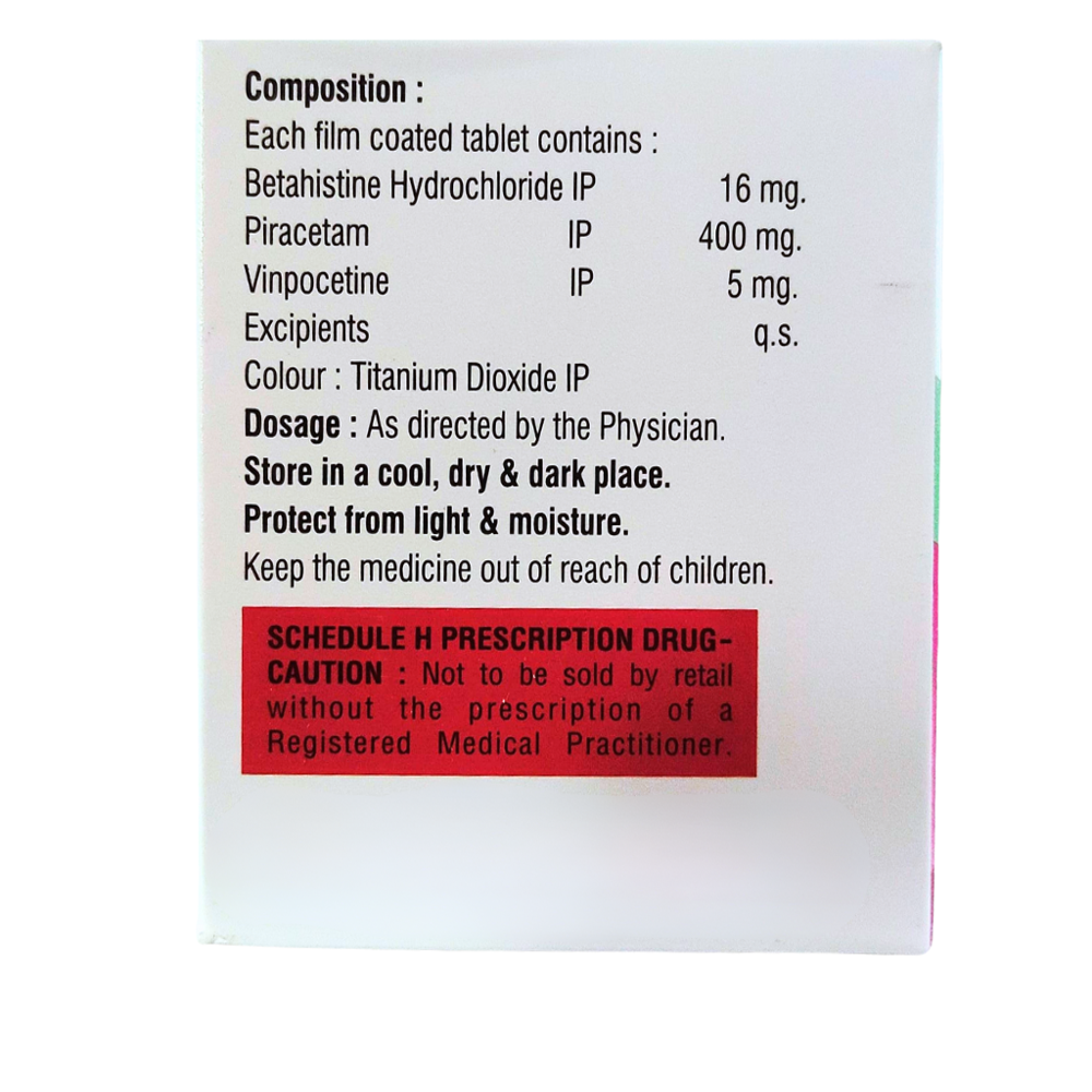 Betahistine Hydrochloride, Piracetam and Vinpocetine Tablets