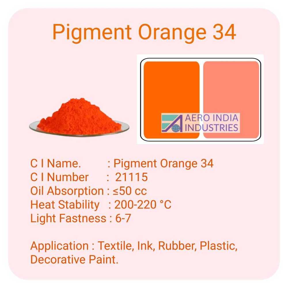 Pigment Orange 34 - Application: Industrial