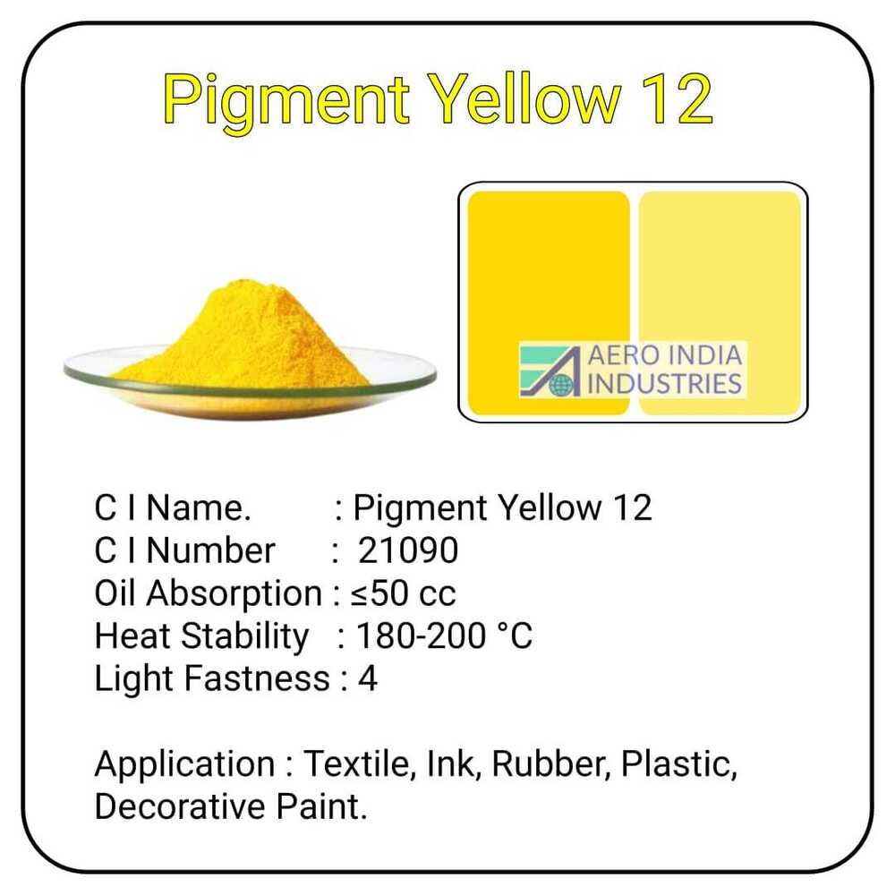 Pigment Yellow 12 - Application: Industrial