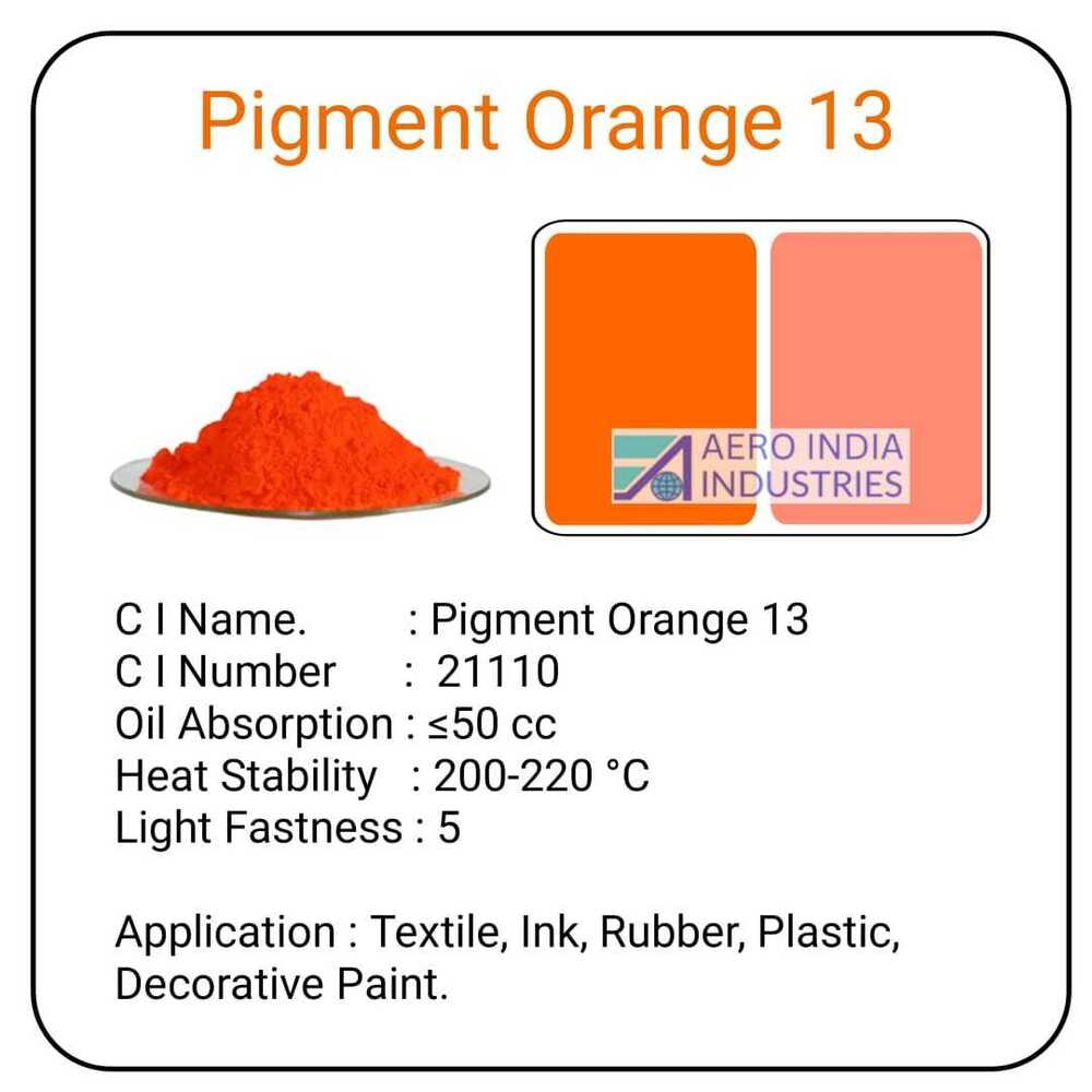 Pigment Orange 13 - Application: Industrial