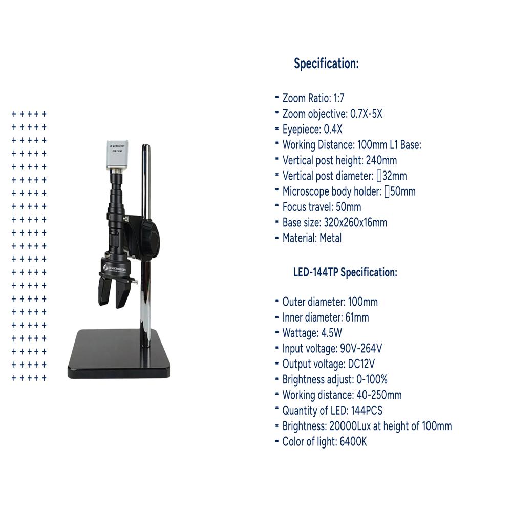 Jbm- Mz3d Monozoom 3d Microscope Manual Rotation - Color: Black