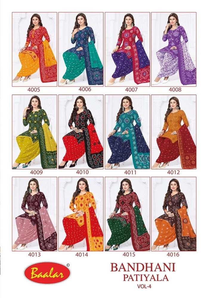 Baalar Bandhani Vol-4 - Dress Material - Color: Multicolors