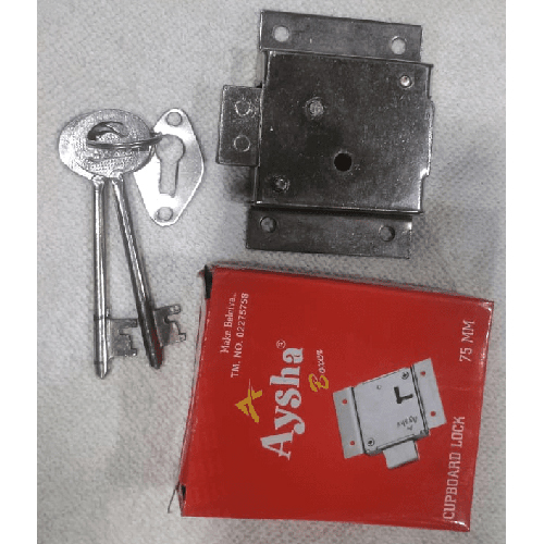 75 Mm Light Double Action Cupboard Lock - Color: Silver