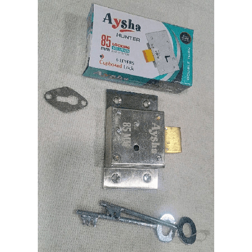 85 Mm 6 Lever Cupboard Lock - Color: Silver