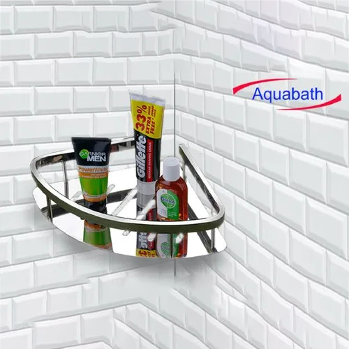 Aquabath Stainless Steel Bathroom Kitchen Shelf and Rack (Chrome Plating) (Silver) Set of 1 Aquabath Stainless Steel Bathroom Kitchen Shelf and Rack (Chrome Plating) (Silver) Set of 1