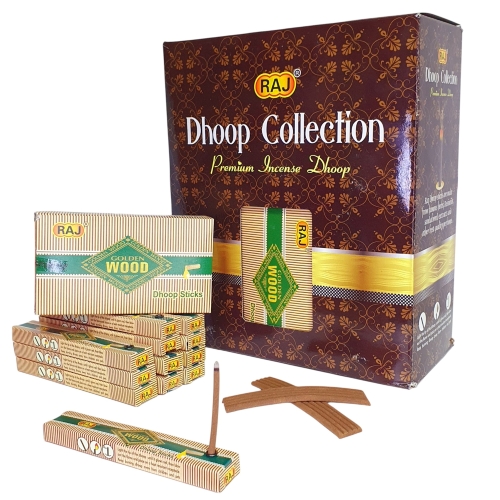 Premium 4-Inch Dhoop - Golden Wood
