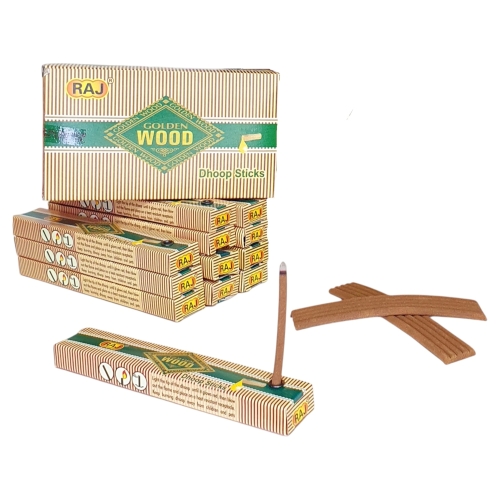 Premium 4-Inch Dhoop - Golden Wood