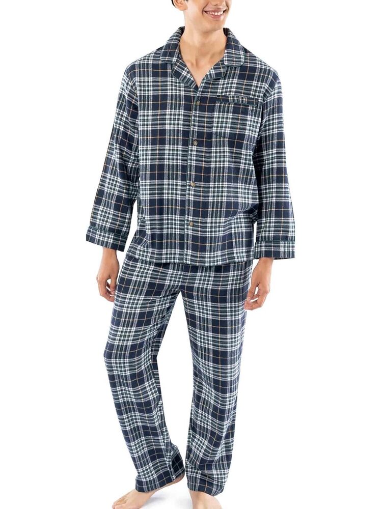 Men's   Flannel  Pajama   2  Piece  Set