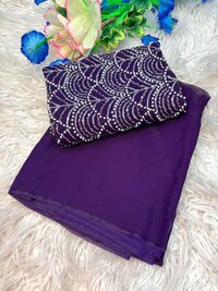 Silk Two Tone Fabric Saree - Bust Size: 40 Inch (in)